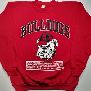Vintage University Of Georgia Bulldogs Big Print Crewneck Sweatshirt